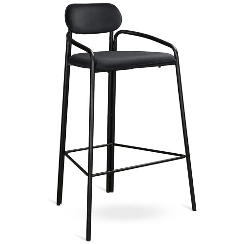 Стул барный ror, round, велюр, черный/черный 1