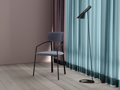 Стул ror, round, рогожка, черный/серый 1