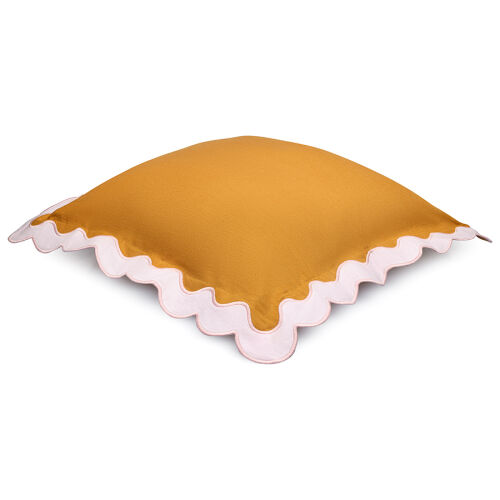 Чехол на подушку с контрастным кантом розового цвета из коллекци 5