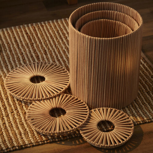 Корзина плетеная dholak beige из коллекции ethnic, размер m 13