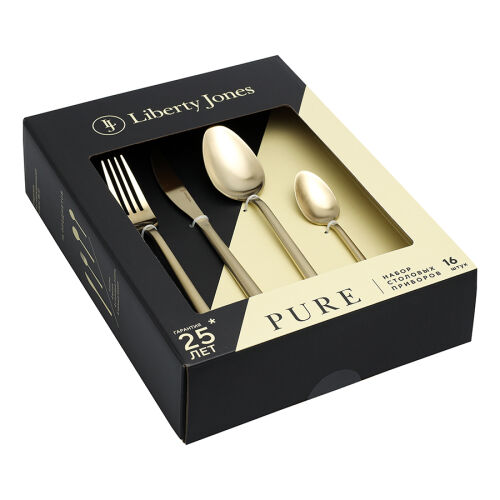 Набор столовых приборов pure, золотистые матовые, 16 пред. 7