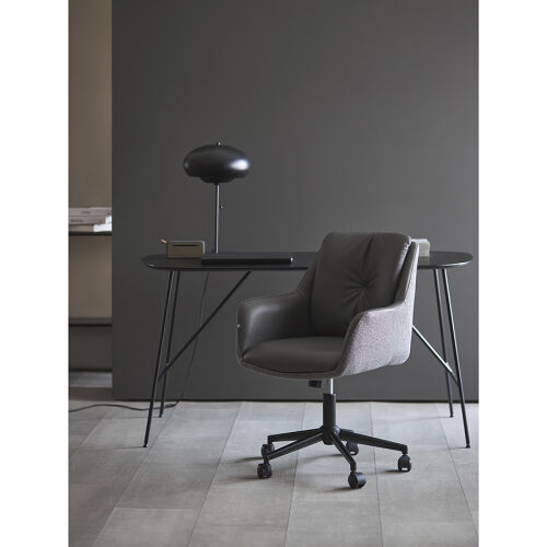 Стул на колесиках allar, экокожа, рогожка, серый 2