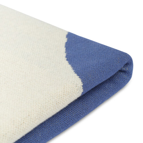 Плед из хлопка с авторским принтом синего цвета из коллекции fre 6