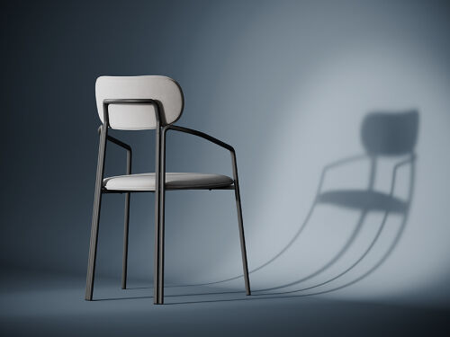 Стул ror, round, велюр, черный/серый 1