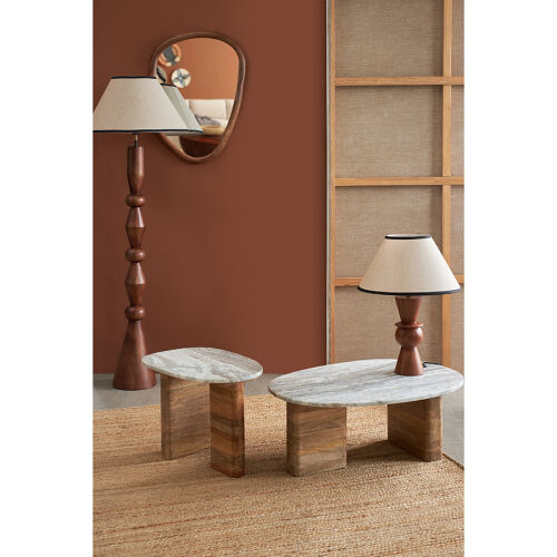 Столик приставной torhill, 38x35 см, бежевый/мрамор 2