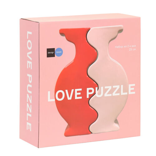 Набор из 2-х ваз love puzzle, 25 см, красная/розовая 7 Набор из 2-х ваз love puzzle, 25 см, красная/розовая 7