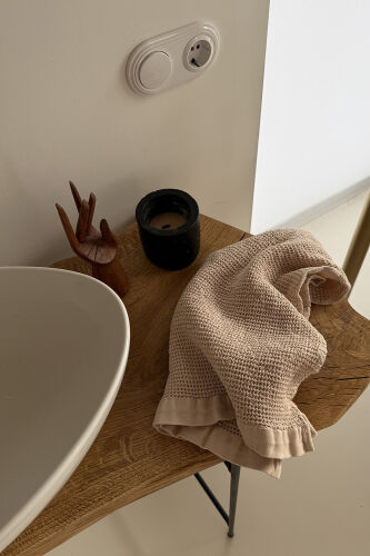 Полотенце для рук из умягченной вафли кремового цвета из коллекц 1