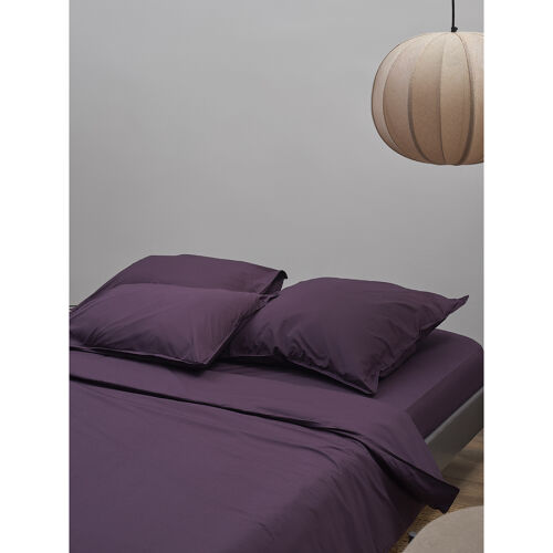 Комплект постельного белья из стираного перкаля сливового цвета  4