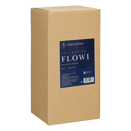 Ваза для цветов flowi, 29 см, прозрачная 7