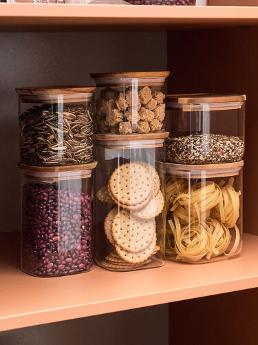 Банка для хранения квадратная glass acacia, 1,4 л 2