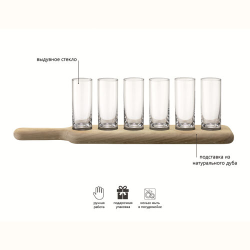 Набор стопок на деревянной подставке paddle, 40 см, 6 шт. 7