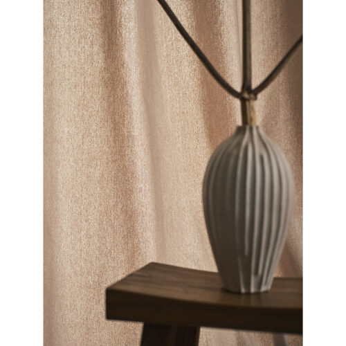 Штора из хлопка с помпонами бежево-серого цвета из коллекции ess 5