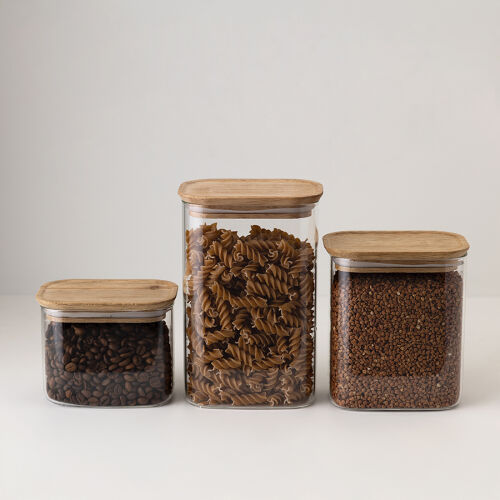 Банка для хранения прямоугольная glass acacia, 1,3 л 4