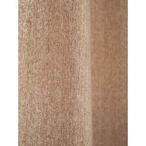 Штора из хлопка с помпонами бежево-серого цвета из коллекции ess 2