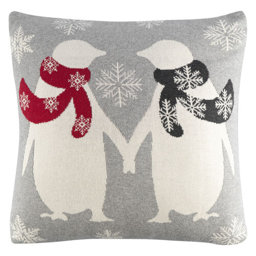 Подушка вязаная с новогодним рисунком festive penguins из коллек 1 Подушка вязаная с новогодним рисунком festive penguins из коллек 1