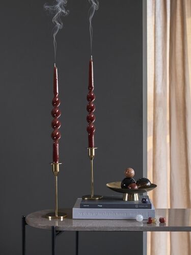 Набор из двух свечей коричневого цвета из коллекции essential, 3 3