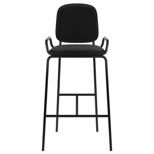 Стул барный ror, 2 frame, велюр, черный/черный 6