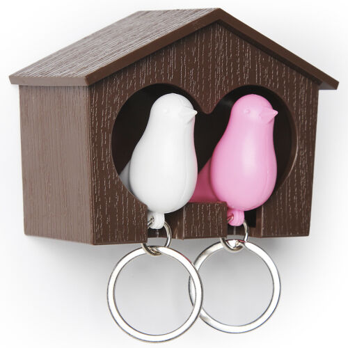Держатель для ключей duo sparrow, коричневый/белый/розовый 1 Держатель для ключей duo sparrow, коричневый/белый/розовый 1