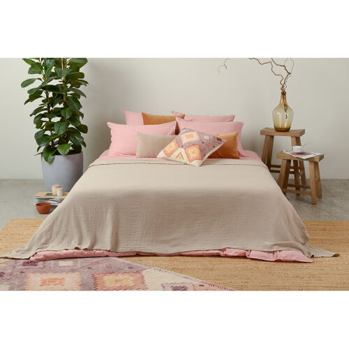 Ковер из хлопка с этническим орнаментом цвета лаванды из коллекц 6