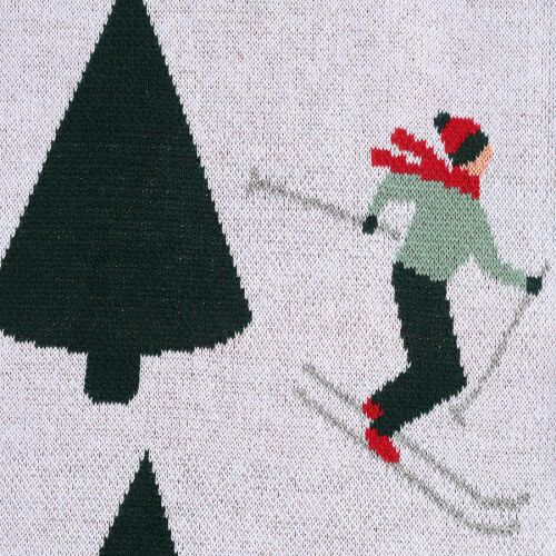 Плед из хлопка с новогодним рисунком let's ski из коллекции new  6