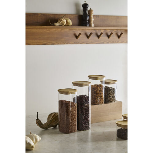 Банка для хранения квадратная glass bamboo, 1,1 л 3 Банка для хранения квадратная glass bamboo, 1,1 л 3