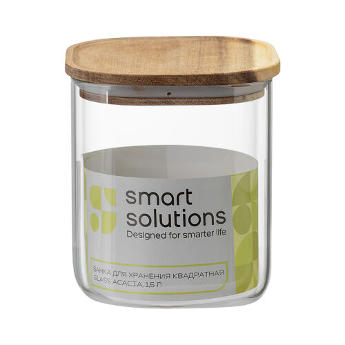 Банка для хранения квадратная glass acacia, 1,5 л 5