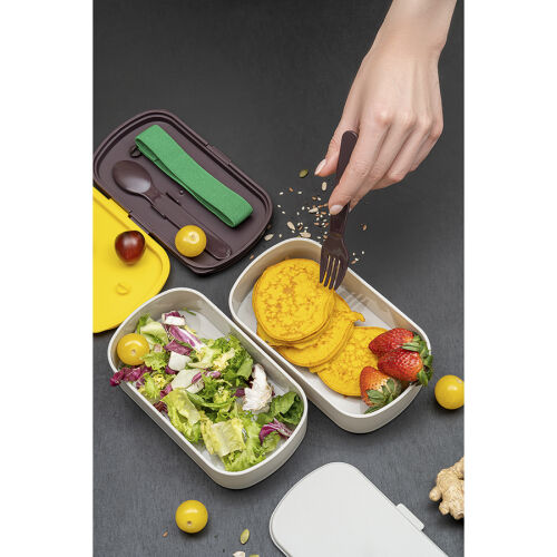 Ланч-бокс с приборами food time, 1 л, серый 1 Ланч-бокс с приборами food time, 1 л, серый 1