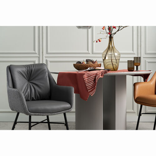 Стул allar, экокожа, рогожка, серый 2