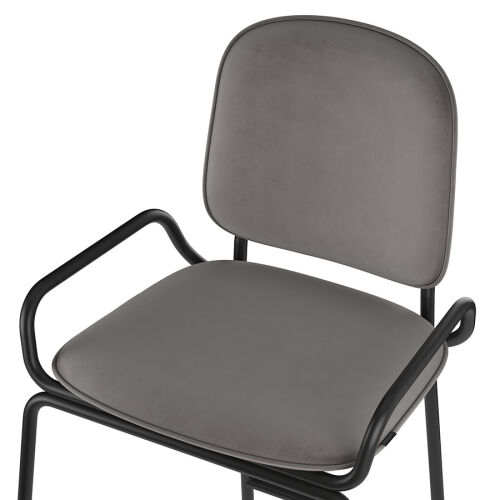 Стул полубарный ror, 2 frame, велюр, черный/серый 6