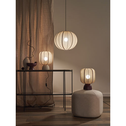 Лампа настольная texture rib, 27х39 см, вишневая/бежевая 2