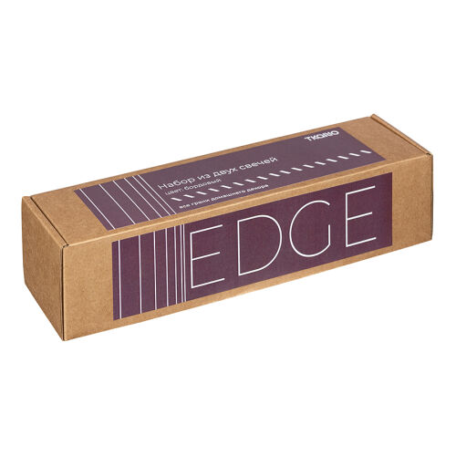 Набор из двух свечей бордового цвета из коллекции edge, 24,5 см 5