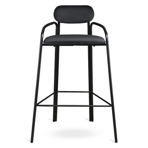 Стул барный ror, round, велюр, черный/черный 6