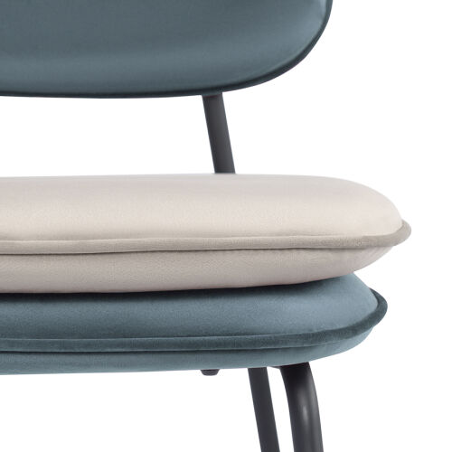 Стул полубарный pea, велюр, сине-зеленый/бежевый 4