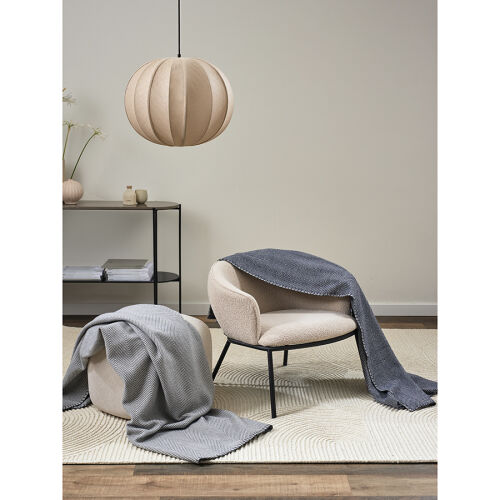 Плед из шерсти мериноса серого цвета из коллекции essential, 130 3