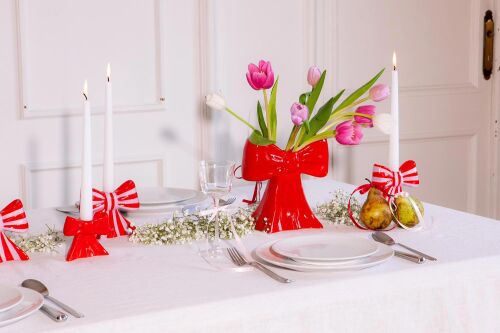 Подсвечник bow, 11х12х5 см, красно-белый 4