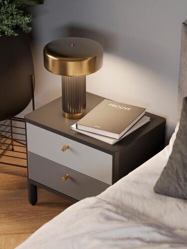 Лампа настольная stone, D27х35 см, черная/золотистая 4