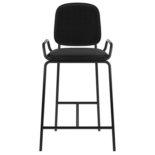 Стул полубарный ror, 2 frame, велюр, черный/черный 3