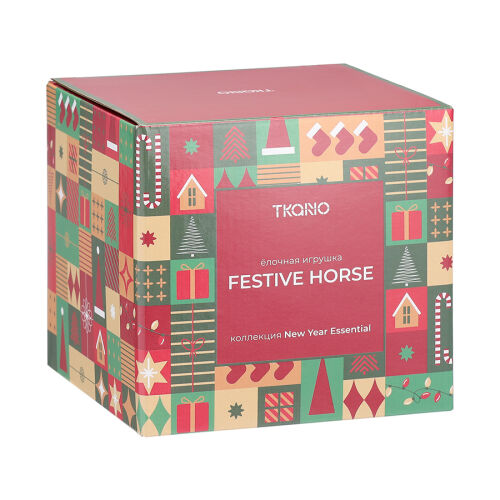 Ёлочная игрушка festive horse из коллекции new year essential 3