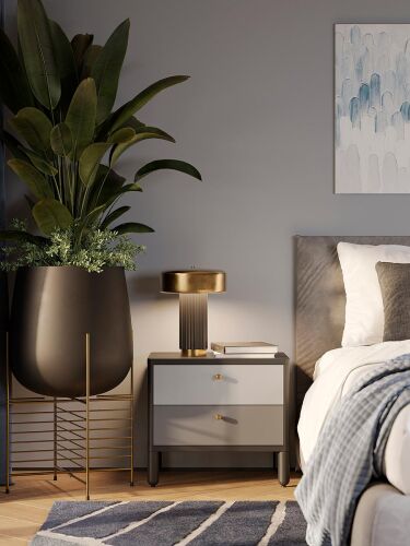 Лампа настольная stone, D27х35 см, черная/золотистая 5