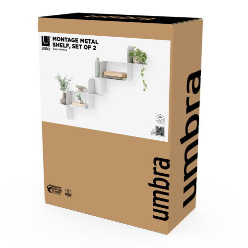 Набор металлических настенных полок montage, 2 шт., белый 6