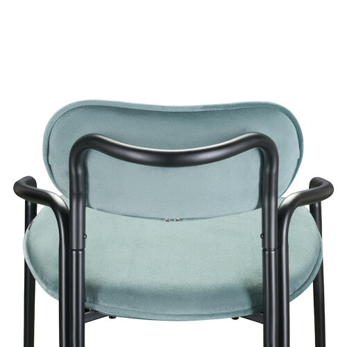 Стул барный ror, round, велюр, черный/светло-бирюзовый 6