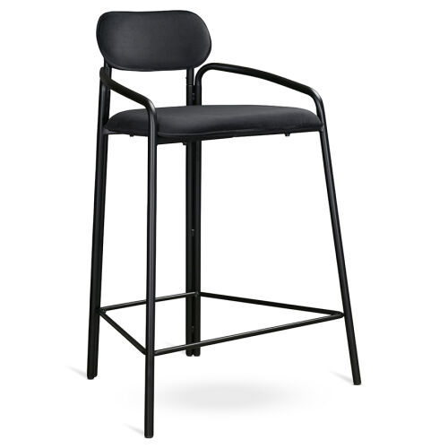 Стул полубарный ror, round, велюр, черный/черный 1