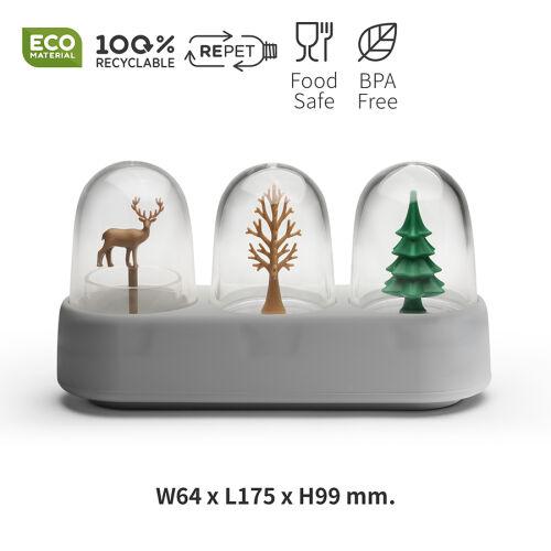Набор емкостей для соли, перца, зубочисток с подставкой forest e 5 Набор емкостей для соли, перца, зубочисток с подставкой forest e 5