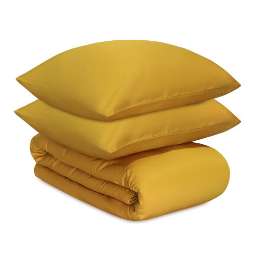 Комплект постельного белья из премиального сатина горчичного цвета из коллекции essential, 150х200 см