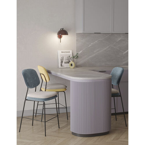 Стул полубарный с контрастным кантом pea, велюр, сине-зеленый/бе 3