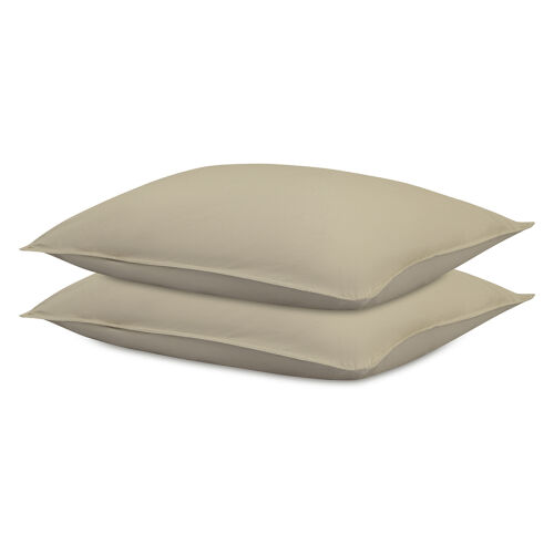 Комплект постельного белья из стираного перкаля бежево-серого цв 7