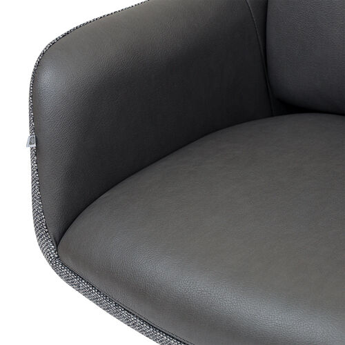 Стул на колесиках allar, экокожа, рогожка, серый 7