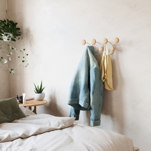 Вешалка настенная dotsy, белая/натуральное дерево 4