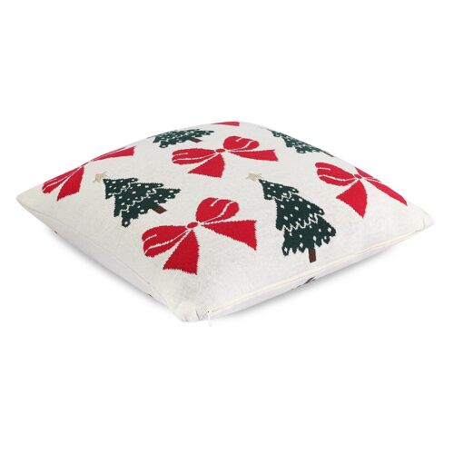 Подушка вязаная с новогодним рисунком christmas bows из коллекци 5