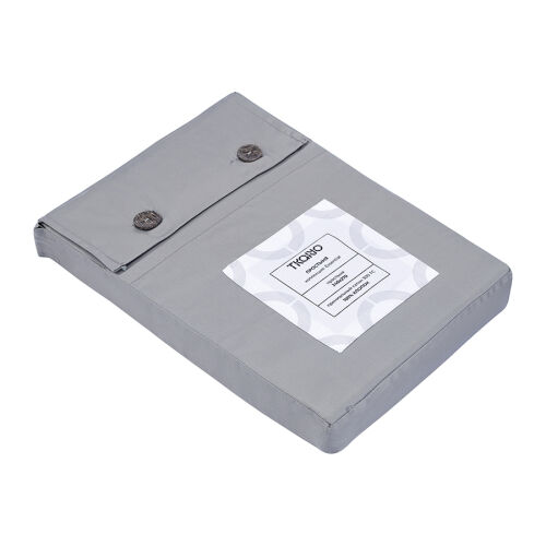 Простыня из премиального сатина светло-серого цвета из коллекции 5